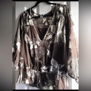 ANN TAYLOR Sheer Blouse with Attached Camisole